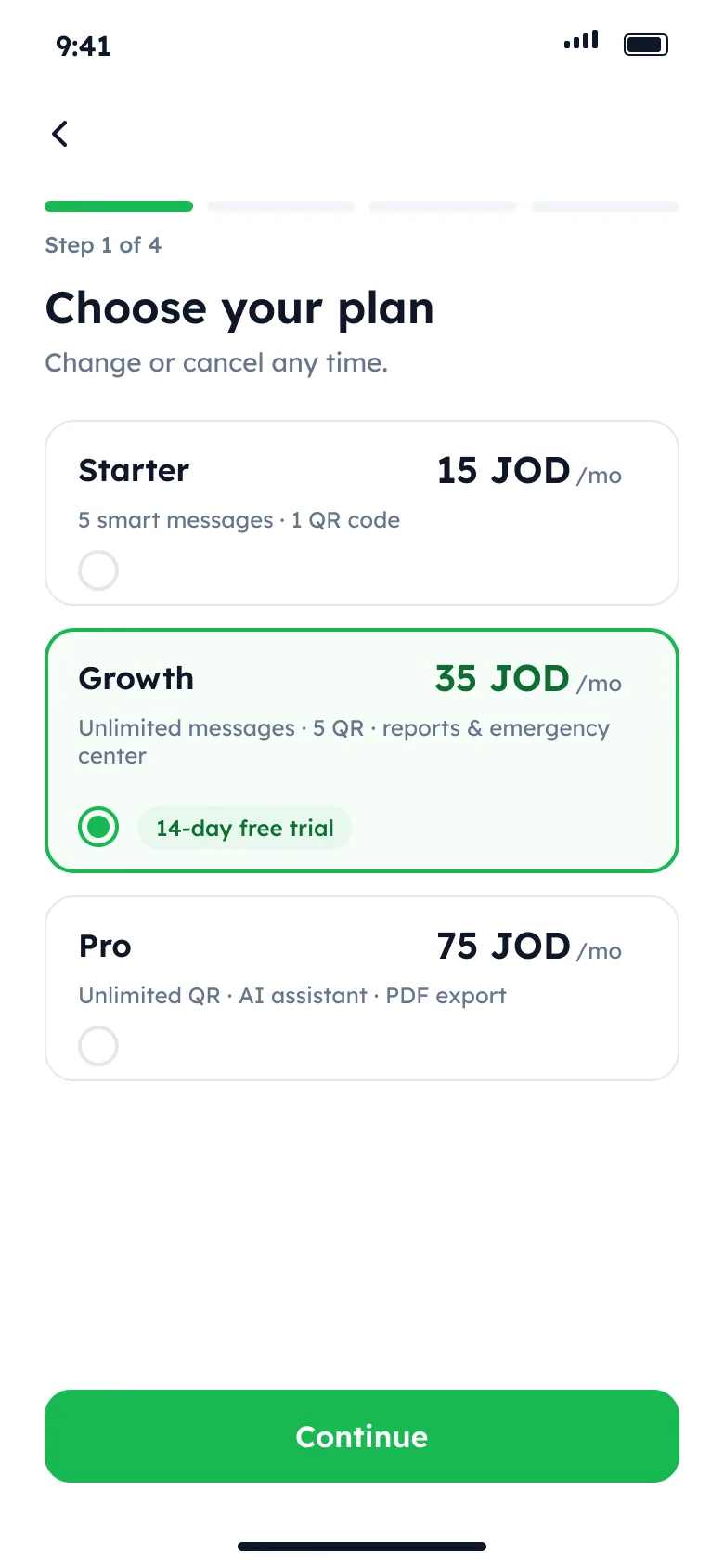 Choose a plan (14-day trial)