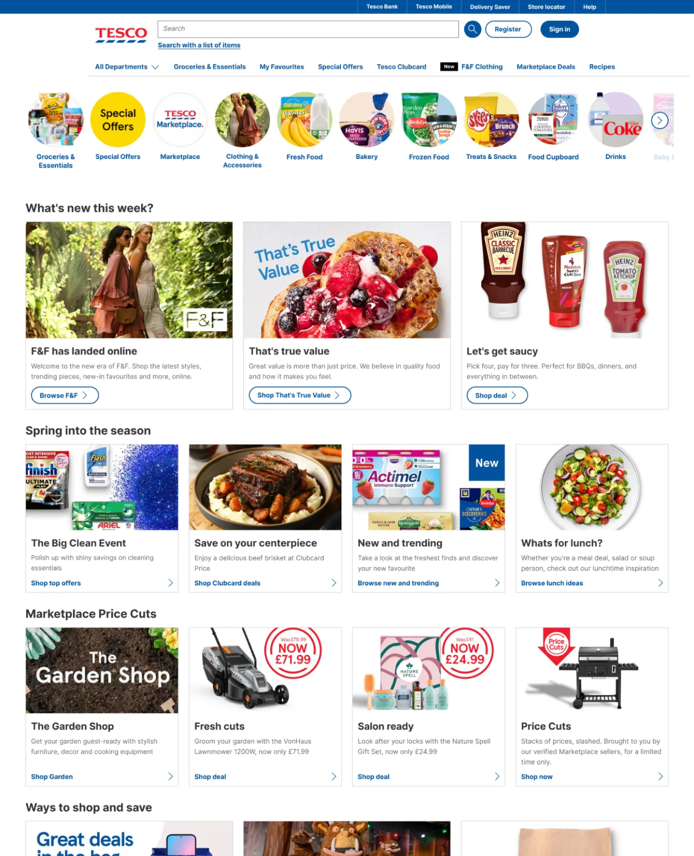 Original: Tesco UK homepage